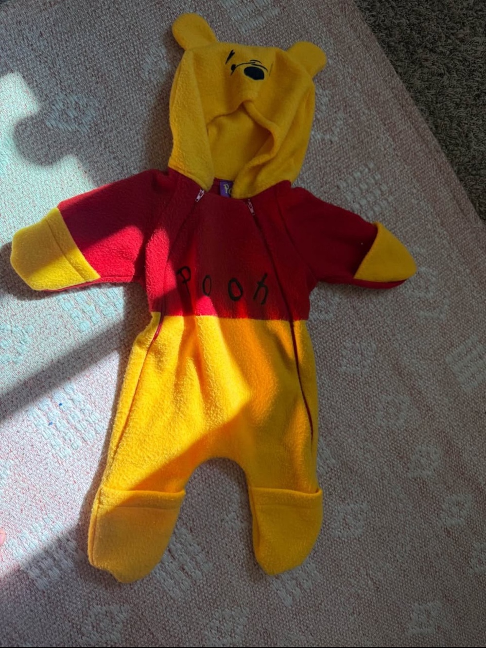 Y2K Winnie the Pooh Hooded Fleece One-Piece